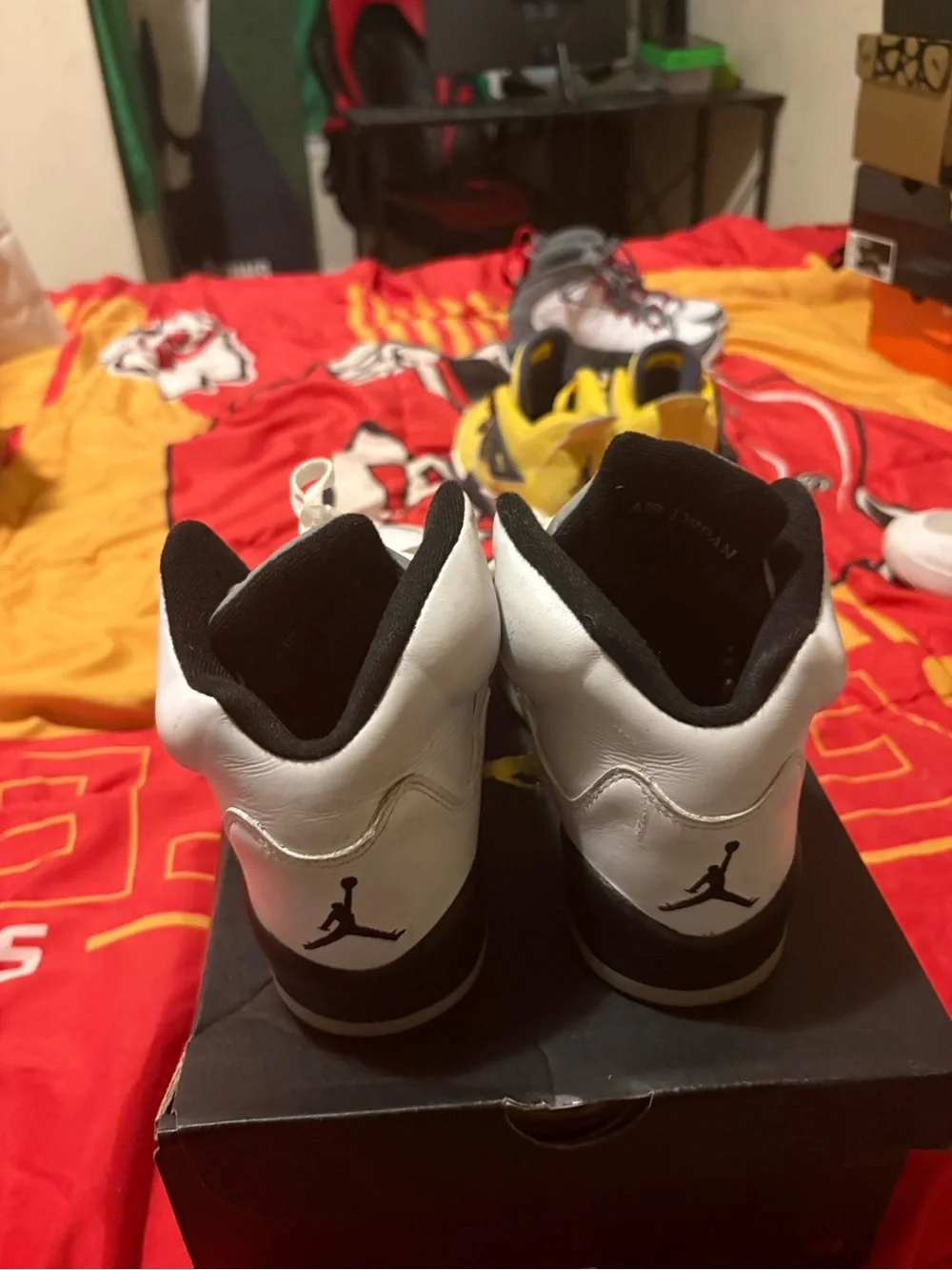 Jordan Men's White and Black High-Top Basketball Sneakers